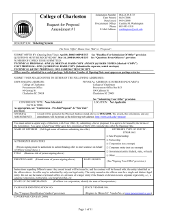 College of Charleston 08.42.CW.P.T5 (Amendment #1) College of