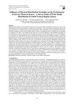 Influence of Physical Distribution Strategies on the Performance of