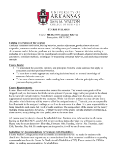 MKTG 3553 Consumer Behavior - Sam M. Walton College of Business