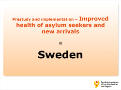 Prestudy - Strengthened health of asylum seekers and