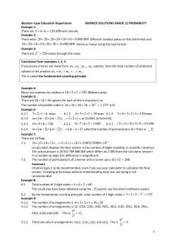 Probability solutions 22 Feb 2014