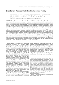 Evolutionary approach to below replacement fertility