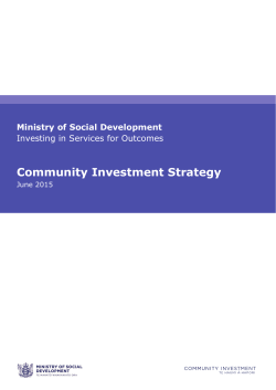 Community Investment Strategy - Ministry of Social Development