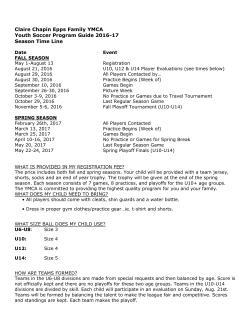Claire Chapin Epps Family YMCA Youth Soccer Program Guide