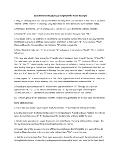 Basic Hints for Structuring a Song from the Heart-