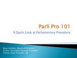 Parli Pro 101 - Delaware BPA