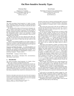 On Flow-Sensitive Security Types