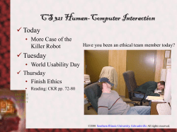 Paper Prototyping - Human Computer Interaction
