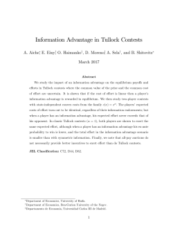Information Advantage in Tullock Contests