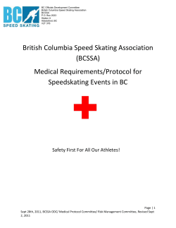 Medical requirements_Protocol for Speedskating events for BCSSA