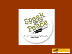 Speak Your Peace - Tahoe Truckee Community Foundation