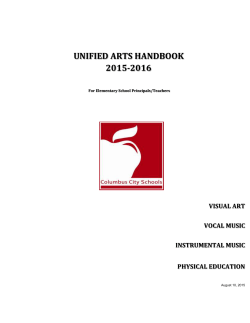 CCS Unified Arts Teacher`s Daily Schedule for ELEMENTARY