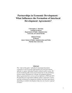 Partnerships in Economic Development: What Influences the
