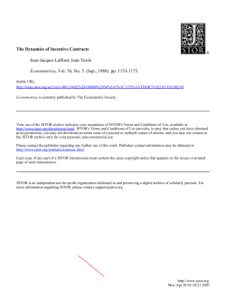 The Dynamics of Incentive Contracts Jean-Jacques Laffont