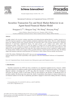 Securities Transaction Tax and Stock Market Behavior in an Agent