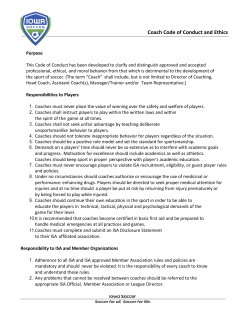 Coach Code of Conduct and Ethics
