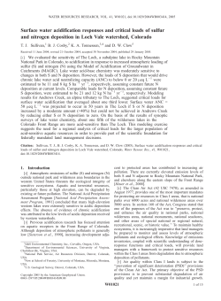 Surface water acidification responses and critical loads