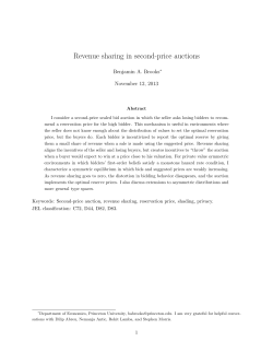 Revenue sharing in second-price auctions