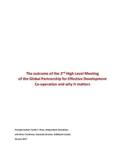 The outcome of the 2nd High Level Meeting of the Global