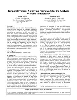 Temporal Frames: A Unifying Framework for the Analysis of Game