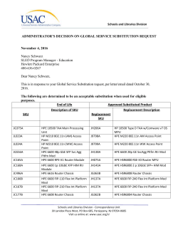 Approved by USAC &ndash; November 4, 2016