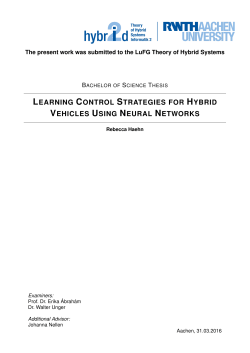 learning control strategies for hybrid vehicles using neural networks