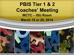 PBIS Coaches* Meeting - Peoria Public Schools