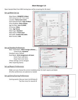 Meet Manager 5.0 Set up/Meet Set Up Set up/Seeding Preferences