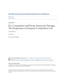 E.U. Competition and Private Actions for Damages, The Symposium