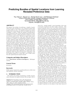 Predicting Bundles of Spatial Locations from Learning Revealed