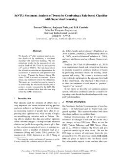 Sentiment Analysis of Tweets by Combining a Rule