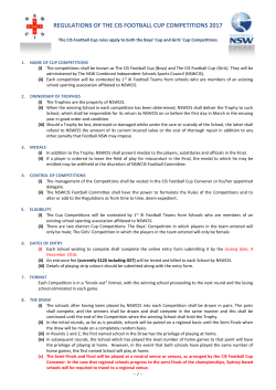 The Schools` Football Cup Competition Rules 2017