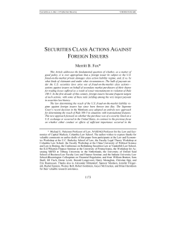 securities class actions against foreign issuers