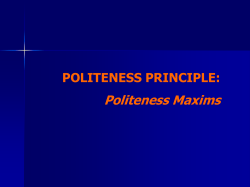 Leech`s Politeness Principle
