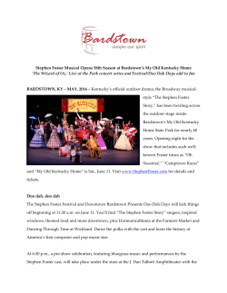 Stephen Foster Musical Opens 58th Season at