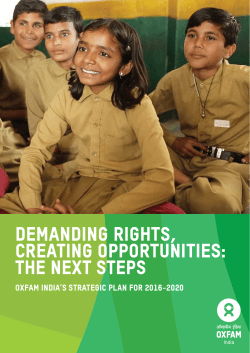 Oxfam India Strategy Plan 2016-2020