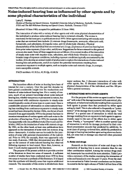 Noise-induced Hearing Loss as Influenced by Other Agents and by