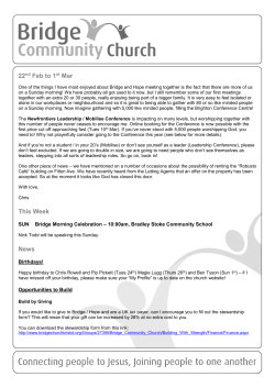 Dear  - Bridge Community Church Bristol