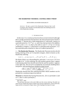 THE SHARKOVSKY THEOREM