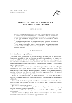 OPTIMAL TREATMENT STRATEGIES FOR MUSCULOSKELETAL
