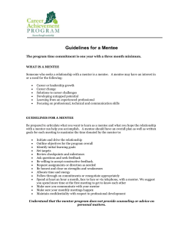 CAP Mentee Guidelines