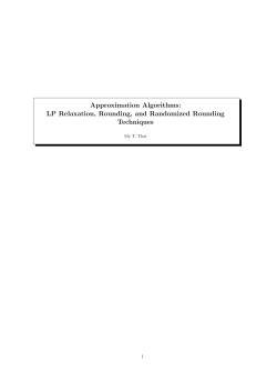 Approximation Algorithms: LP Relaxation, Rounding, and