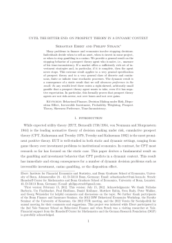 Until the Bitter End: On Prospect Theory in a Dynamic Context