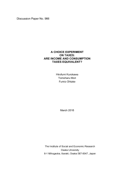 Discussion Paper No. 966 A CHOICE EXPERIMENT ON TAXES