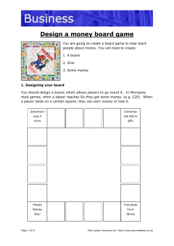 Design a money board game