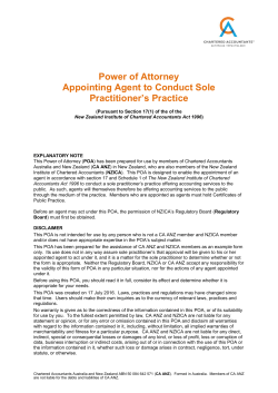 Power of Attorney Appointing Agent to Conduct Sole Practitioner`s