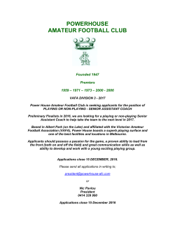 Power House AFC Senior Assistant Coaching Position