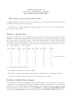 CS273a Homework #4 Problem 1: Decision Trees Problem 2