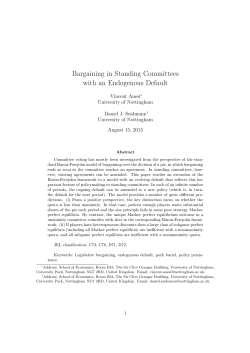 Bargaining in Standing Committees with an Endogenous Default