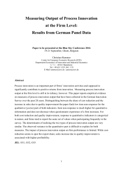 Measuring Output of Process Innovation at the Firm Level
